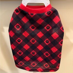 Top Paw Dog Clothes Red and Black Plaid Pet Shirt Size X Small NWT